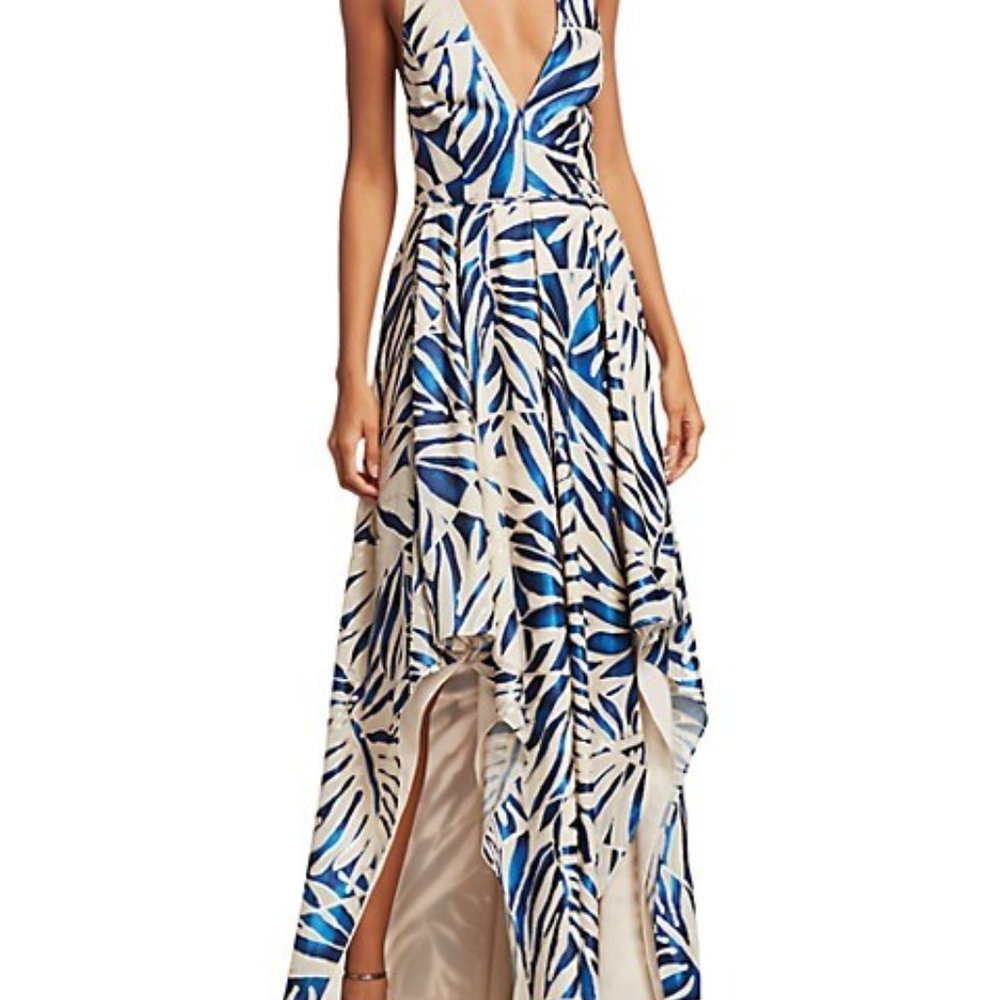 Halston Burnout Halter Gown